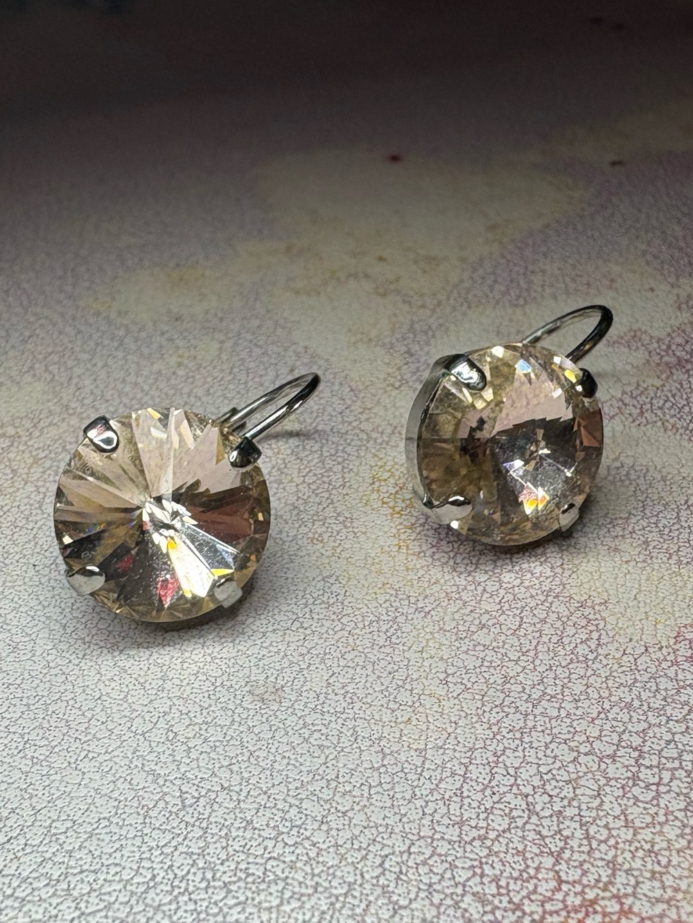 Sabika champagne Crystal Drop Dangle Earrings - Champagne Clear